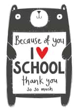 Cute Thank You Card - For Teacher - I Love School created by Tandem Green by Beth Gunnell