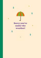 Cute Get Well Soon Card - Cartoon Umbrella - Under The Weather created by Happy Street