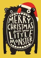 Cute Christmas Card - From The Kids - Little Monster created by AbiGoLucky