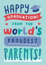 Cute Graduation Card - For Son or Daughter - From The World's Proudest Parents created by Josie Gledhill