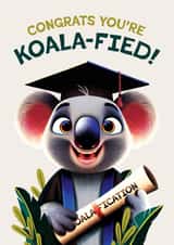 Cute Funny Congratulations Card - Exam Congrats Pun - Koala Qualifications created by Folio | Ian Owen