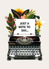 Cute Typewriter Card - Just Because - Thank you note - Thinking of You created by Folio | Ian Owen