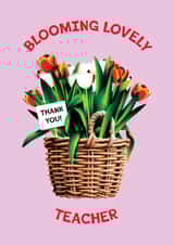 Cute Thank You Teacher Card - Blooming Lovely Teacher - Thank You Flowers created by Folio | Ian Owen