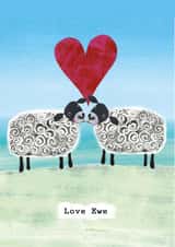 Classic Anniversary Card - Sheep Illustration created by Joanne Wishart