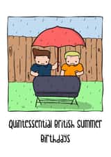 Funny Birthday Card - Quintessential British Summer Birthdays created by Daniella Illustrates