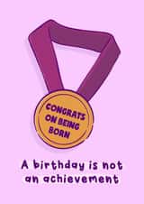 Funny Birthday Card - Congrats On Being Born created by Daniella Illustrates 