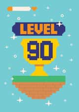 Fun 90th Birthday Card - For Him - Gaming created by Harkiran Kalsi