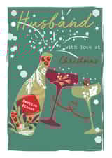 Classic Christmas Card - For Husband - Festive Christmas Bubbly created by SABIVO Design by Sabina