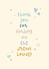 Classic Thank You card - Finding The Dream House - Estate Agent - Playful Type created by Rebecca Prinn
