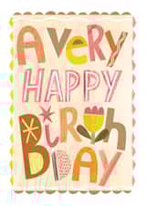 Modern Type Birthday Card - A Very Happy Birthday created by Belinda Drought