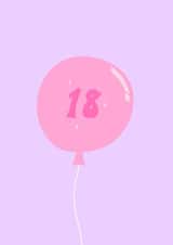 Cute 18th Birthday Card for Her – Pink Balloon & Sparkles – Purple Design created by Shelbys Creatives
