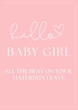 Maternity leave for expectant mother / baby girl / happy maternity created by Paper Party Cards