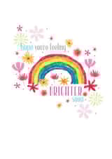 Modern bright Rainbow Get Well card created by Clare Joys