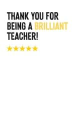 Classic Thank You Teacher Card - Five Gold Stars created by Purple Tree Designs