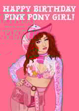 Fun Birthday Card - Chapelle Roan - Pink Pony Girl created by The Queer Store