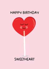 Cute Birthday Card - Sweetheart - Lollypop created by Puns and Needles
