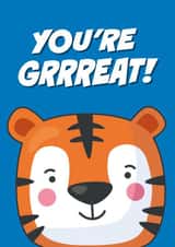 Cute Friendship Card - Cartoon Tiger - You're Grrreat! created by Paul Stevens