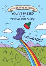 Funny Congratulations Card - Exams - Passed with Flying Colours created by Cheeky Legends