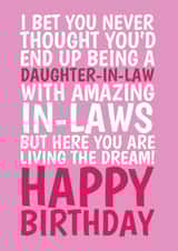 Funny Birthday Card - For Daughter In Law - Living The Dream created by @Cupsie's Creations