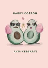 Cute Anniversary Card - Avocado - Cotton Anniversary created by @doublepea_designs