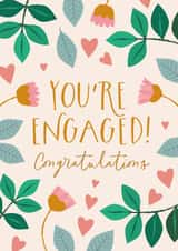 Pretty Congratulations Card - You're Engaged - Botanical created by The Pattern Press