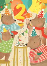 Cute 2nd Birthday Card - Teddy Bear Party - Age 2 created by Louise Tiler
