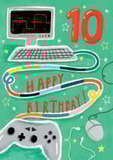 Cool 10th Birthday Card - For Gamer - 10 Today created by Louise Tiler