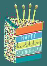 Classic Birthday Card - For Brother In Law - Colourful Cake Slice created by Louise Tiler