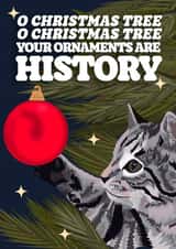 Funny Christmas Card - From The Cat - Christmas Tree Ornaments created by Pink + Pip