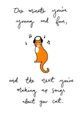 Cheeky Cat Lovers Age Joke Card created by CressidaMakesCards