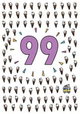 Cute 99th Birthday Card - 99 Ice Creams created by Kat Willott