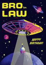 Retro Birthday Card - Brother in Law - Cool Space Sci Fi created by Rocket68