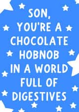Cute Birthday Card - For Son - Hobnob In A World Of Digestives created by Pickled Prints