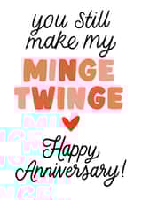 Funny Dirty Anniversary Card - From Wife - Minge Twinge created by Violet and Alfie