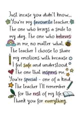 Heartfelt Thank You Card - For Teacher - Sentimental created by And You Can Quote Me