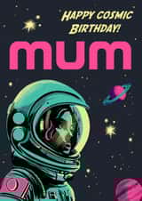 Retro Birthday Card - For Mum - Space Sci Fi created by Rocket68