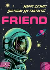 Retro Birthday Card - For Friend - Sci Fi Space created by Rocket68