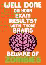 Funny Exams Congratulations Card - For Him - Beware of Zombies created by Louise Burgoyne