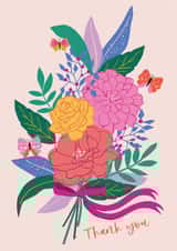 Pretty Thank You Card - Pink Floral - For Her created by Nina Raby - Jones