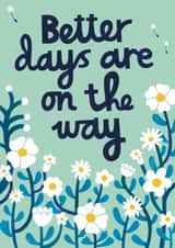 Traditional Thinking Of You Card - Symapathy - bereavement - loss - Flowers created by Alice Mole Illustration