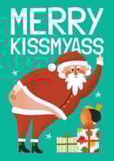 Funny Christmas Card - Bad Santa - Merry Kissmyass created by AbiGoLucky