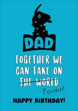 Funny Birthday Card - For Dad - Together We Can Take Over Fortnite created by @Laura Lonsdale Designs