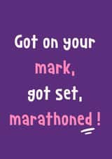 Marathon Completion Card - Well Done - For Runner created by Lisa Wardle