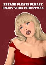 Funny Christmas Card - Please Please Please - Sabrina Carpenter created by Pink + Pip