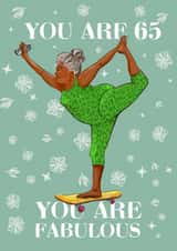 Funny 65th Birthday Card - Skater and Yogi - Young At Heart created by Albina Uvarova 