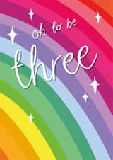 Cute Birthday Card - Oh to be Three - 3rd created by Two For Joy Illustration