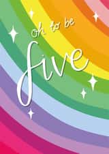 Cute Birthday Card - Oh to be Five - 5th created by Two For Joy Illustration