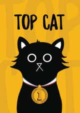 Cute Congratulations Card - Top Cat - Medal created by Baldy And The Fidget