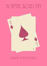 Stylish congratulations card - You've Aced It (I knew you would) created by Norie Lane