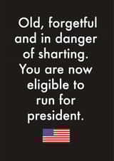 Funny Birthday Card - American President - Elderly created by OBJECTABLES